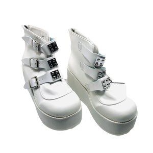 LUCKY STEP Women Platform Chunky Ankle Boots - Round Toe Zipper Wedges High